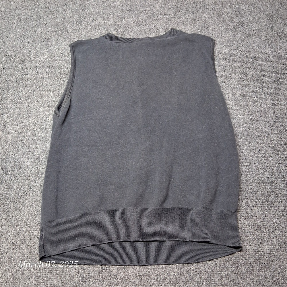 Joan Vass Sweater Women Size 2‎ Black Sleeveless Knit Made in USA 100% Cotton